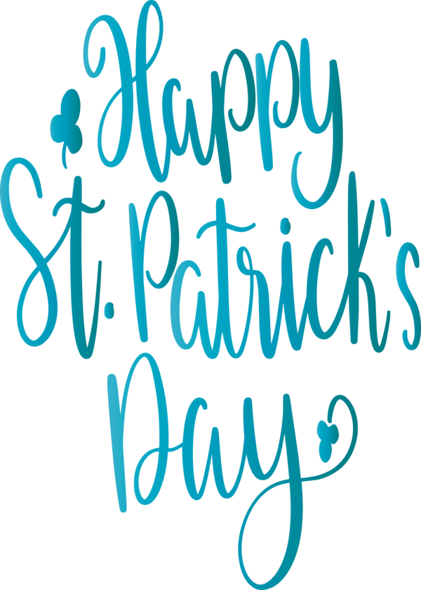 Transparent St. Patrick's Day Font Text Turquoise for Saint Patrick for St Patricks Day