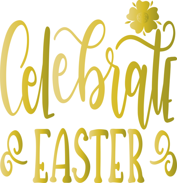 Transparent Easter Text Font Yellow for Easter Day for Easter