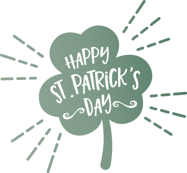 Transparent St. Patrick's Day Font Text Logo for Saint Patrick for St Patricks Day