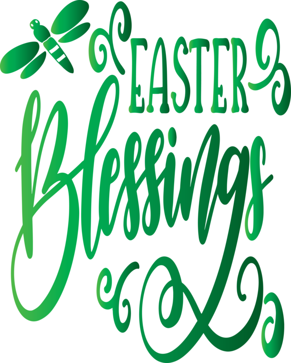 Transparent Easter Green Text Font for Easter Day for Easter