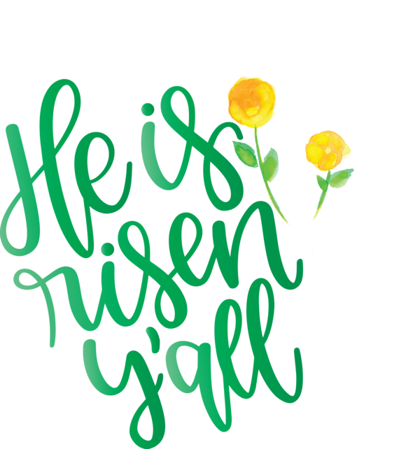 Transparent Easter Green Font Text for Easter Day for Easter