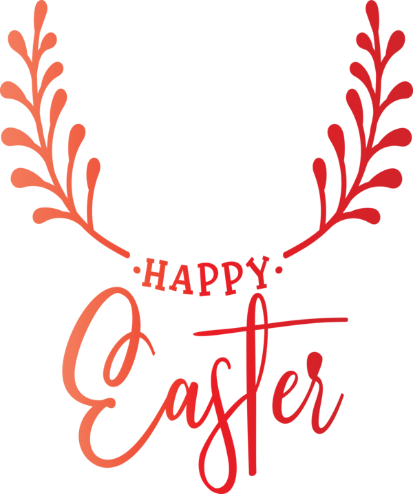 Transparent Easter Red Text Font for Easter Day for Easter