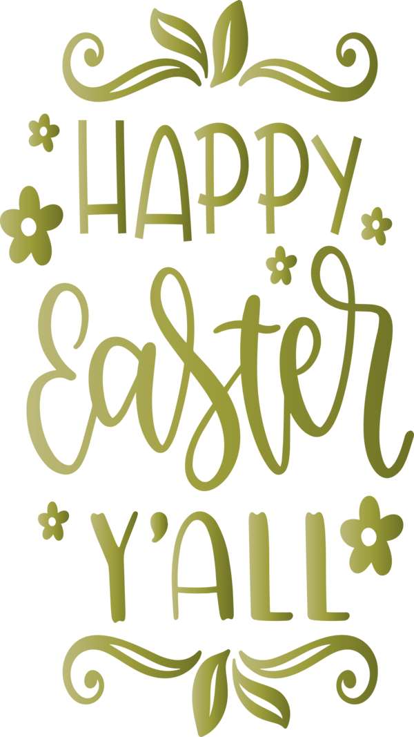 Transparent Easter Font Text Plant for Easter Day for Easter
