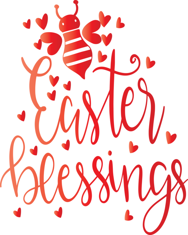Transparent Easter Text Font Red for Easter Day for Easter