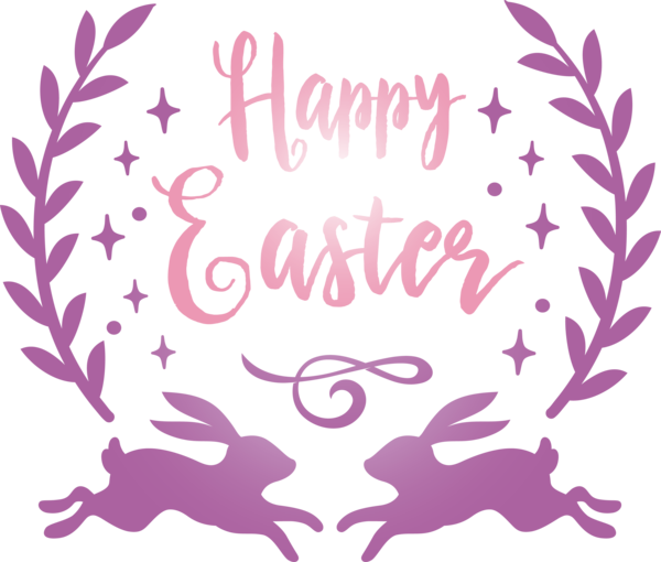 Transparent Easter Pink Font Plant for Easter Day for Easter