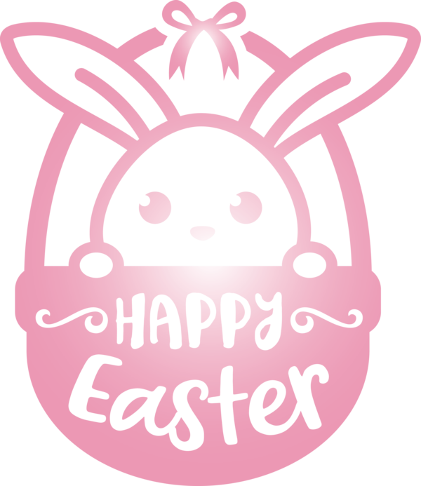Transparent Easter Pink Font Sticker for Easter Day for Easter
