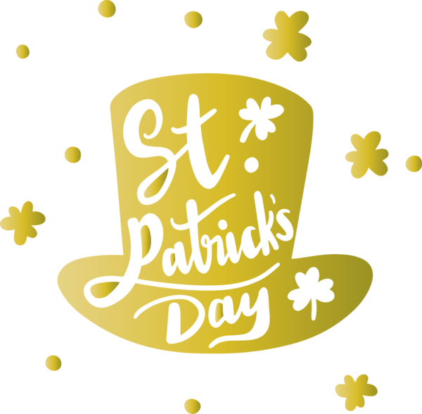 Transparent St. Patrick's Day Yellow Font for Saint Patrick for St Patricks Day