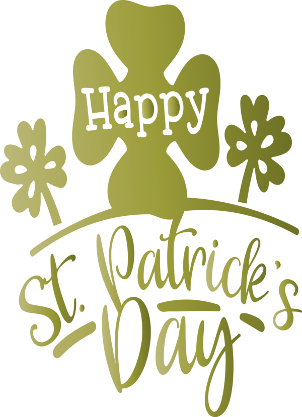 Transparent St. Patrick's Day Text Font Leaf for Saint Patrick for St Patricks Day