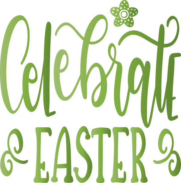 Transparent Easter Green Text Font for Easter Day for Easter