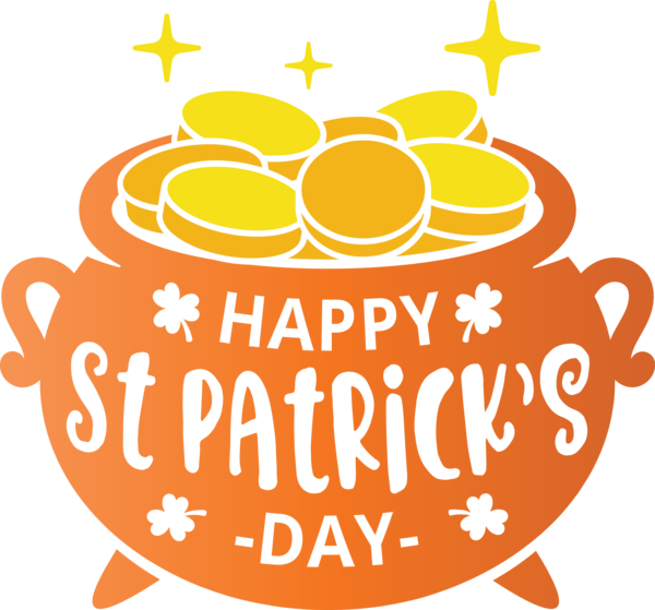 Transparent St. Patrick's Day Text Yellow Orange for Saint Patrick for St Patricks Day