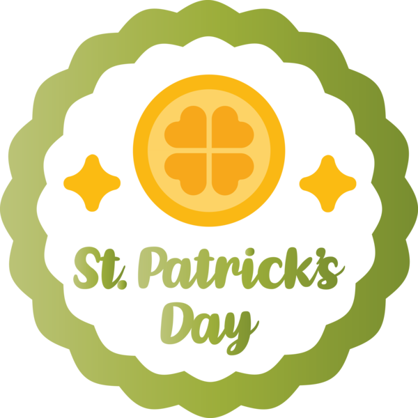 Transparent St. Patrick's Day Yellow Logo Circle for Saint Patrick for St Patricks Day