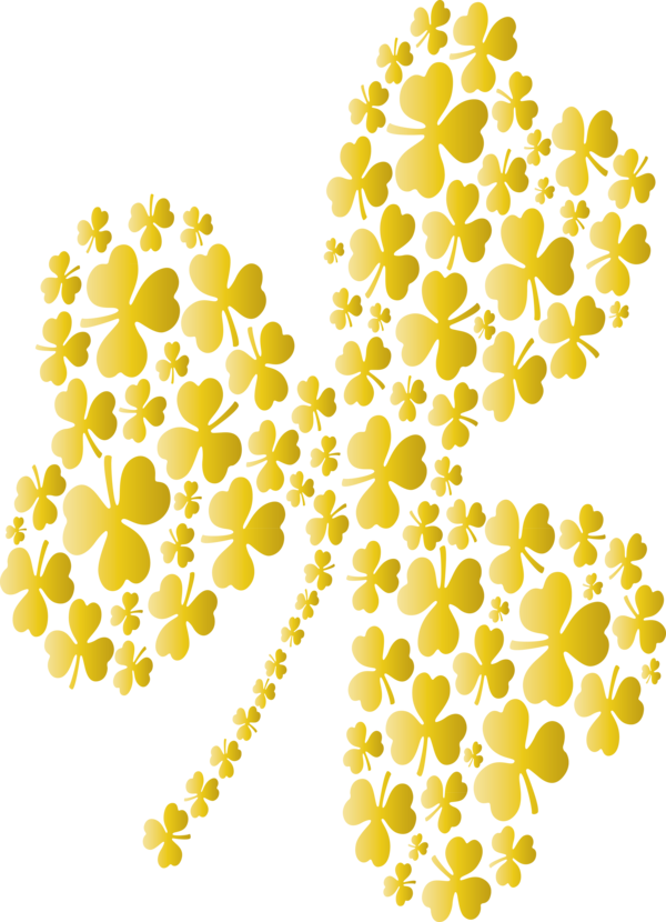 Transparent St. Patrick's Day Yellow Plant Heart for Saint Patrick for St Patricks Day