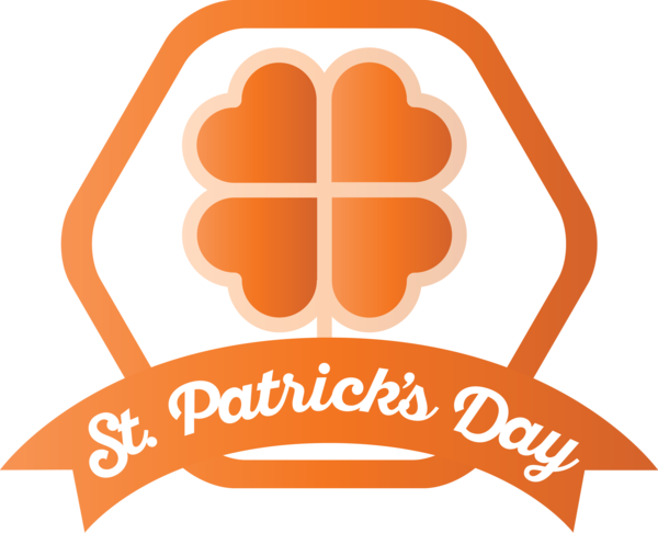 Transparent St. Patrick's Day Logo Orange for Saint Patrick for St Patricks Day