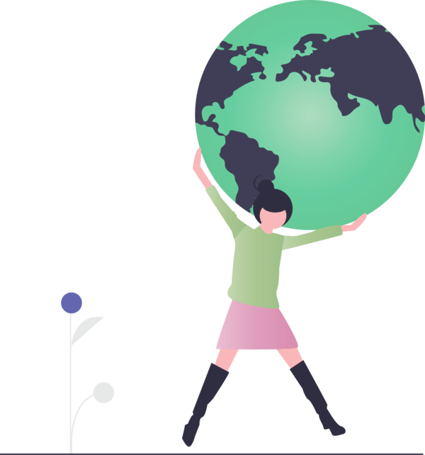 Transparent Earth Day Cartoon World Globe for Happy Earth Day for Earth Day