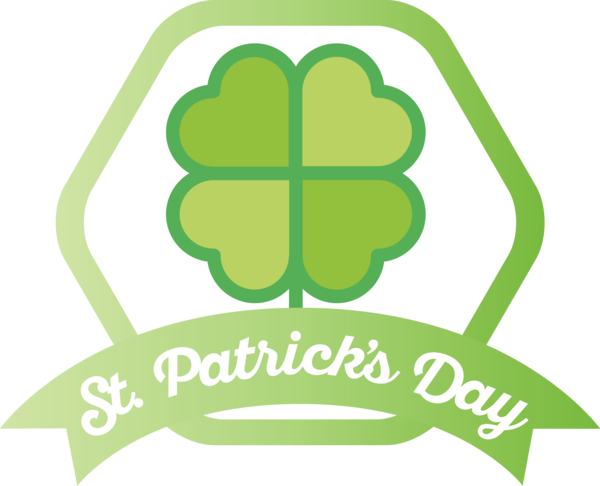 Transparent St. Patrick's Day Green Logo Symbol for Saint Patrick for St Patricks Day