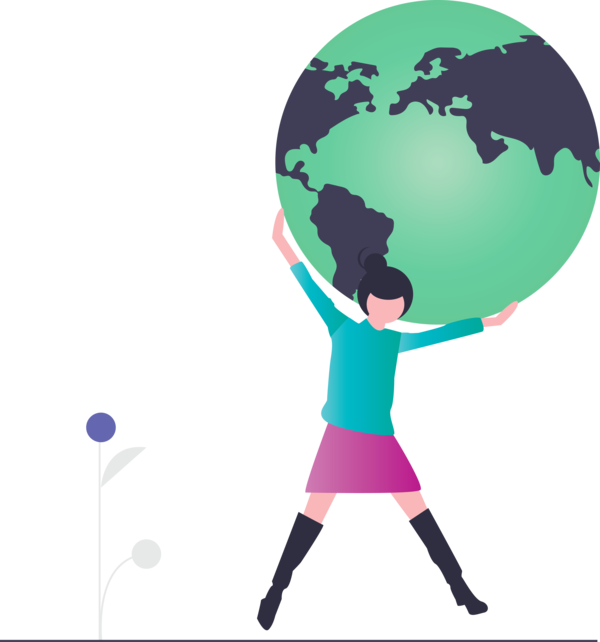 Transparent Earth Day Cartoon World Globe for Happy Earth Day for Earth Day