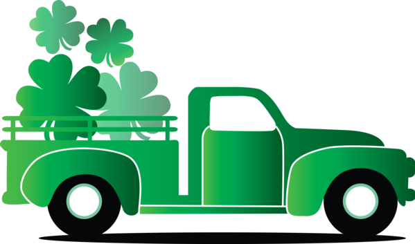 Transparent St. Patrick's Day Green Car Vehicle for Saint Patrick for St Patricks Day
