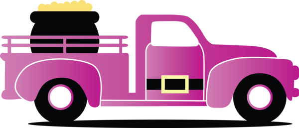 Transparent St. Patrick's Day Pink Vehicle Car for Saint Patrick for St Patricks Day