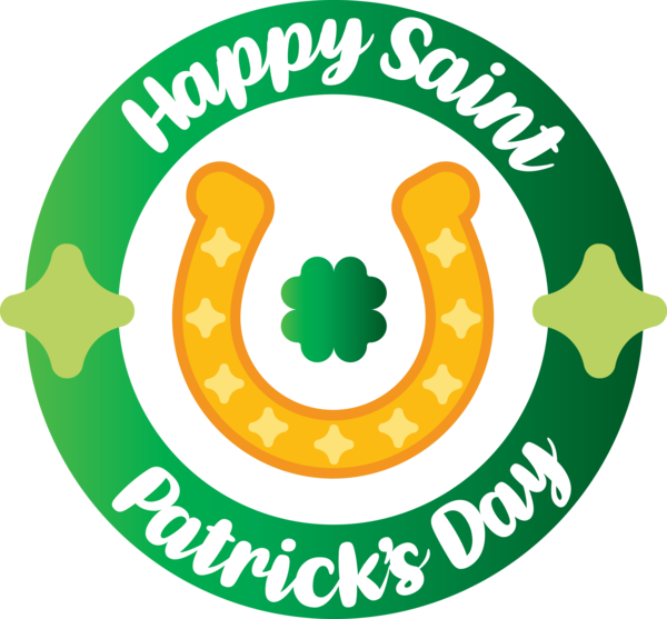 Transparent St. Patrick's Day Logo Symbol Circle for Saint Patrick for St Patricks Day