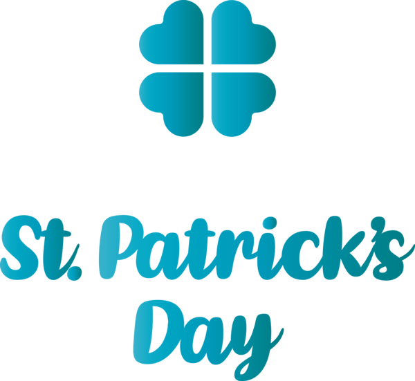 Transparent St. Patrick's Day Logo Text Font for Saint Patrick for St Patricks Day