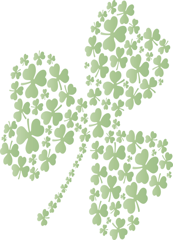 Transparent St. Patrick's Day Green Leaf Plant for Saint Patrick for St Patricks Day