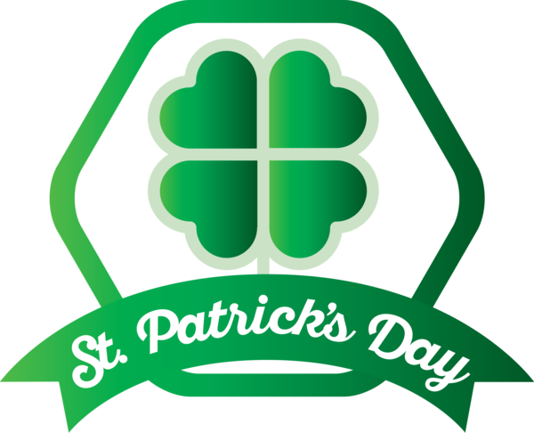 Transparent St. Patrick's Day Green Logo Symbol for Saint Patrick for St Patricks Day