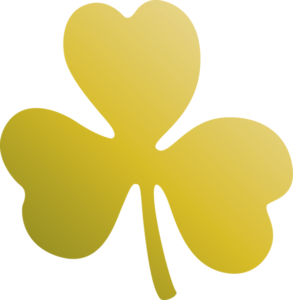 Transparent St. Patrick's Day Yellow Symbol Leaf for Saint Patrick for St Patricks Day