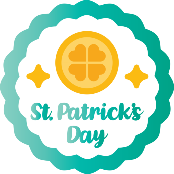 Transparent St. Patrick's Day Yellow Logo Circle for Saint Patrick for St Patricks Day