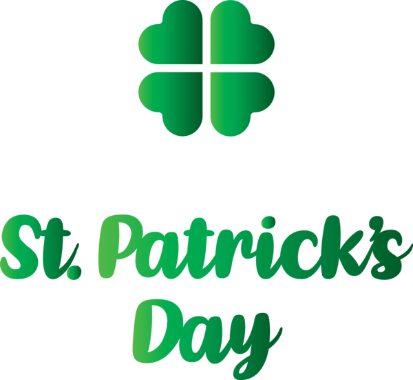 Transparent St. Patrick's Day Green Logo Leaf for Saint Patrick for St Patricks Day