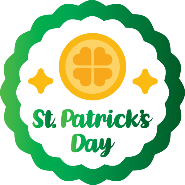 Transparent St. Patrick's Day Green Yellow Logo for Saint Patrick for St Patricks Day