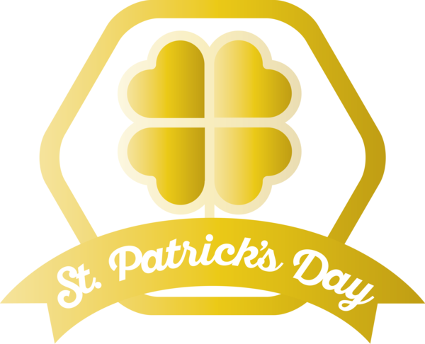 Transparent St. Patrick's Day Yellow Logo for Saint Patrick for St Patricks Day