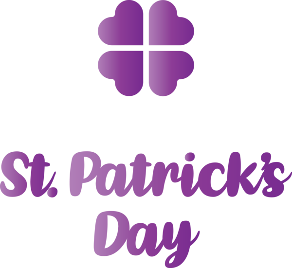 Transparent St. Patrick's Day Purple Text Violet for Saint Patrick for St Patricks Day