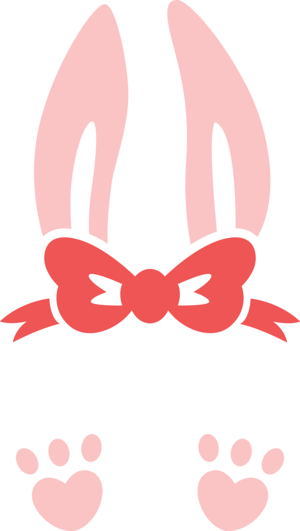 Transparent Easter Pink Red Ribbon for Easter Bunny for Easter