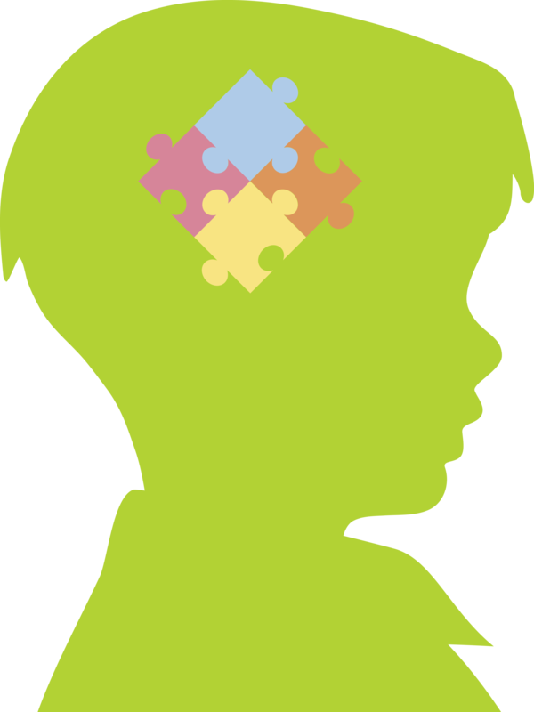 Transparent Autism Awareness Day Green Head Leaf for World Autism Awareness Day for Autism Awareness Day
