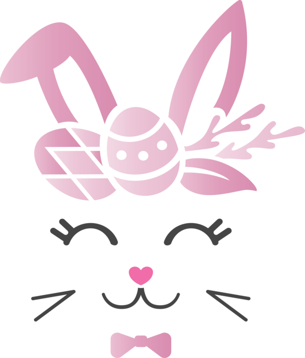 Transparent Easter Pink Cartoon Rabbit for Easter Bunny for Easter