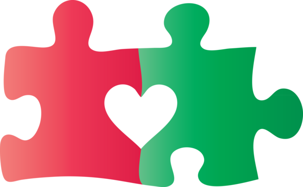 Transparent Autism Awareness Day Green Jigsaw puzzle Heart for World Autism Awareness Day for Autism Awareness Day