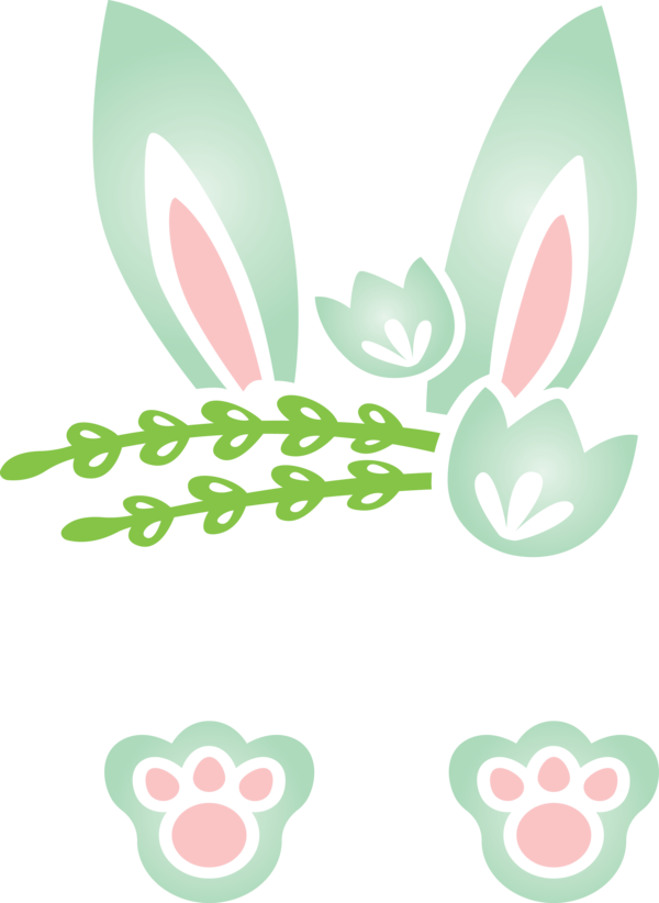 Transparent Easter Heart Design Pattern for Easter Bunny for Easter