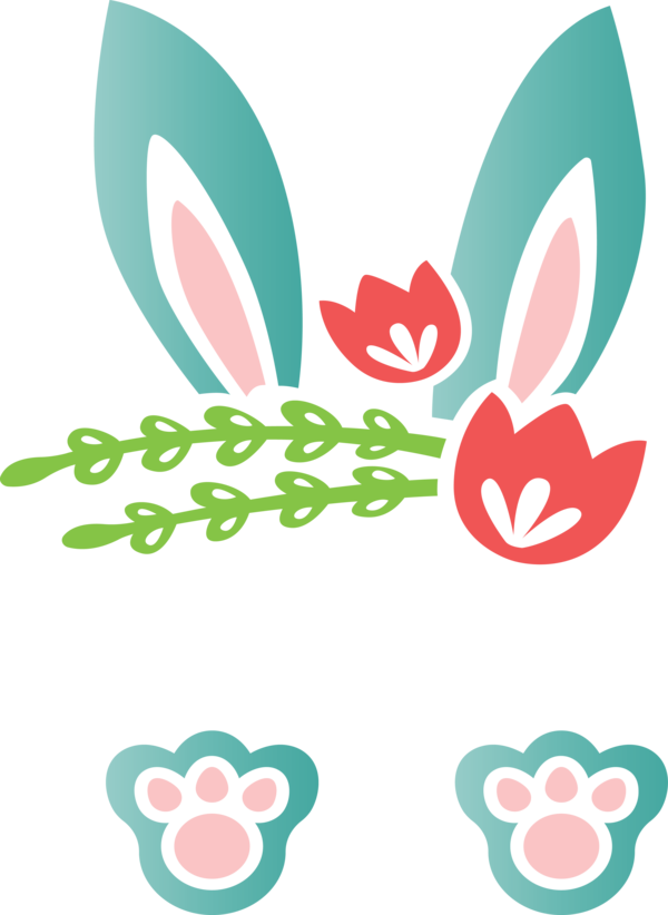 Transparent Easter Heart Design for Easter Bunny for Easter