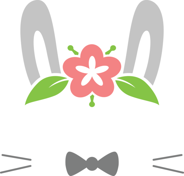 Transparent Easter Leaf Logo Ribbon for Easter Bunny for Easter