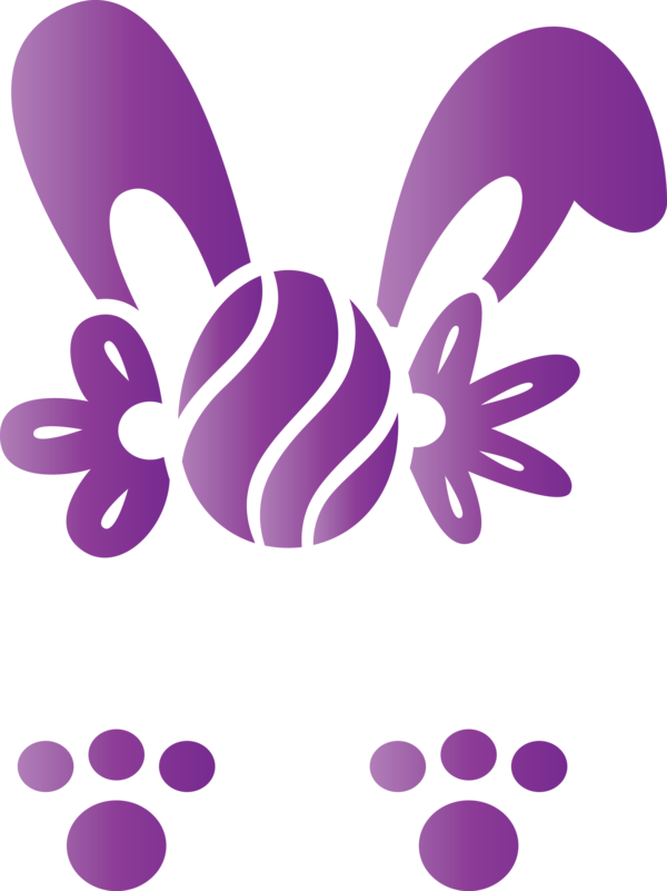 Transparent Easter Violet Purple Design for Easter Bunny for Easter