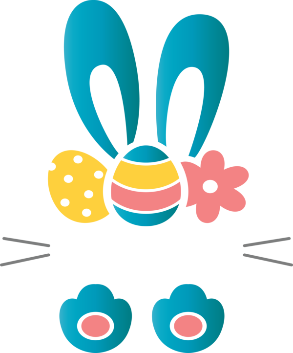 Transparent Easter Turquoise Design for Easter Bunny for Easter