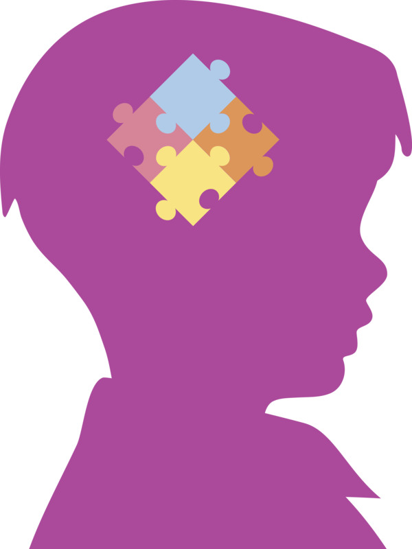 Transparent Autism Awareness Day Head Purple for World Autism Awareness Day for Autism Awareness Day