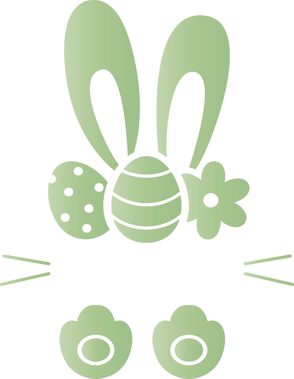 Transparent Easter Green Design Rabbit for Easter Bunny for Easter