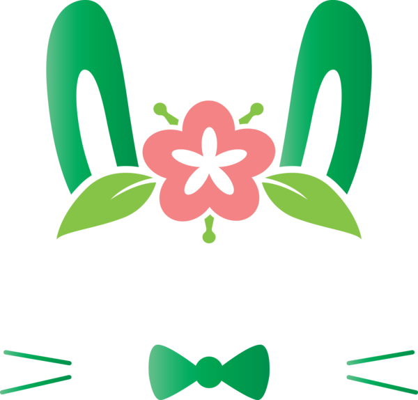 Transparent Easter Green Leaf Logo for Easter Bunny for Easter