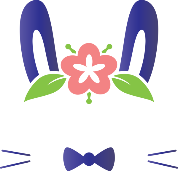 Transparent Easter Logo Ribbon for Easter Bunny for Easter