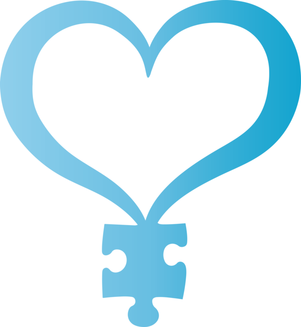 Transparent Autism Awareness Day Turquoise Heart Symbol for World Autism Awareness Day for Autism Awareness Day