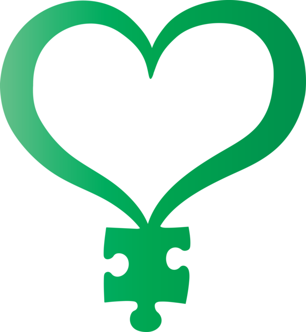 Transparent Autism Awareness Day Green Heart Symbol for World Autism Awareness Day for Autism Awareness Day