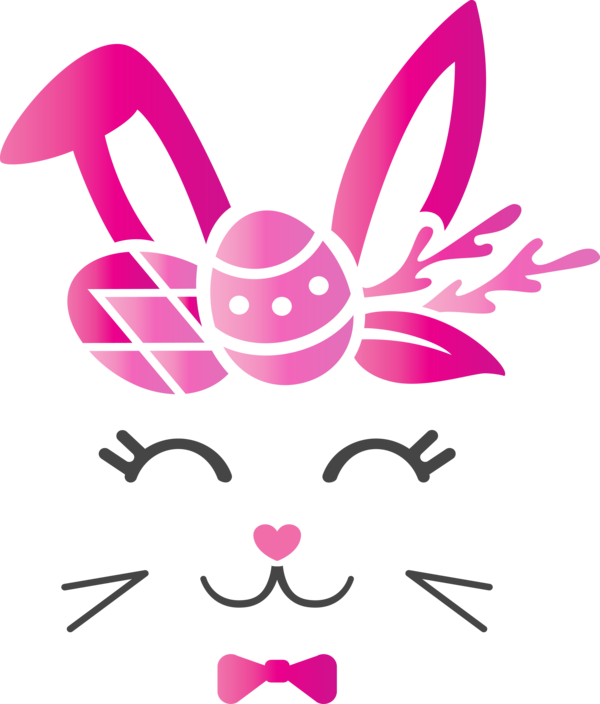 Transparent Easter Pink Magenta Line for Easter Bunny for Easter