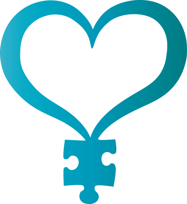 Transparent Autism Awareness Day Turquoise Heart Symbol for World Autism Awareness Day for Autism Awareness Day