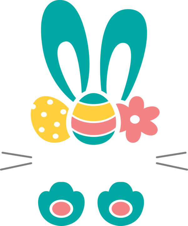 Transparent Easter Turquoise Teal for Easter Bunny for Easter